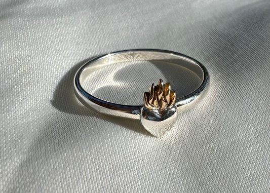 Flaming Heart Ring